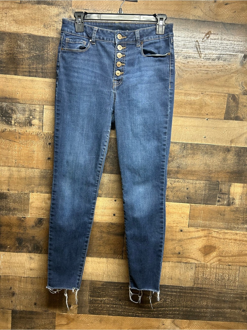 Rewash Dark Blue Button-Fly High-Rise Skinny Jeans